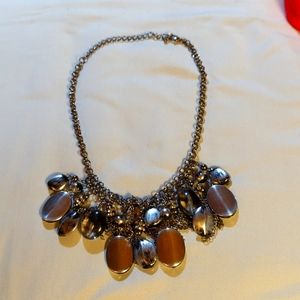 19 inch silver and black dangle necklace